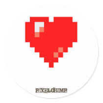 Pixel_Heart Round Sticker