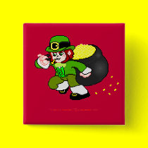 Pixel Leprechaun Button 3 buttons