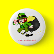 Pixel Leprechaun Button 5 buttons