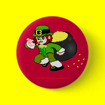 Pixel Leprechaun Button 6 buttons