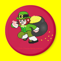 Pixel Leprechaun Magnet 2 magnets