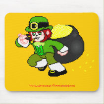 Pixel Leprechaun Mousepad 4 mousepads