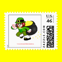 Pixel Leprechaun Postage 1 stamps