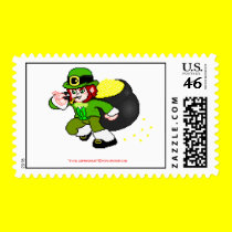 Pixel leprechaun Postage 2 stamps