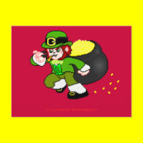 Pixel Leprechaun Postcard 2 postcards