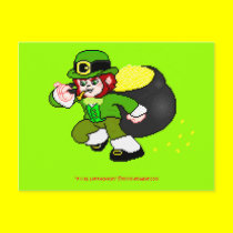 Pixel Leprechaun Postcard 3 postcards