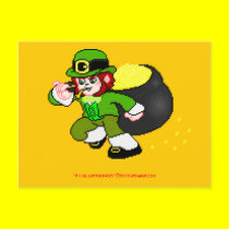 Pixel Leprechaun Postcard 4 postcards