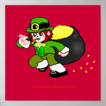Pixel Leprechaun Poster 1