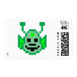 Pixel Martian Alien Stamp
