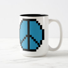Pixel Peace Black and Blue Coffee Mug