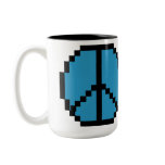 Pixel Peace Black and Blue Coffee Mug