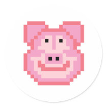 Pixel Piggy Pig stickers