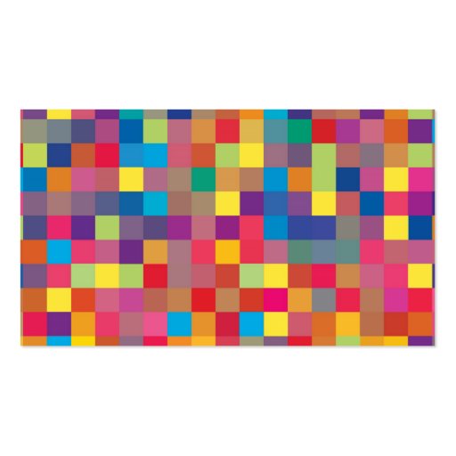 Pixel Rainbow Square Pattern Business Card Template (back side)