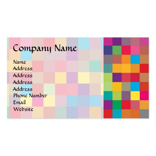 Pixel Rainbow Square Pattern Business Card Template
