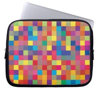 Pixel Rainbow Square Pattern Computer Sleeve