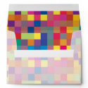 Pixel Rainbow Square Pattern envelope