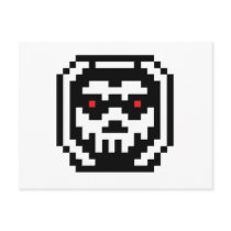 Pixel Skeleton Skull postcards