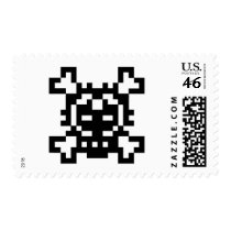 Pixel Skull and Crossbones postage