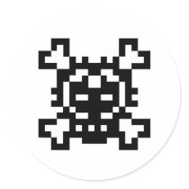 Pixel Skull and Crossbones stickers