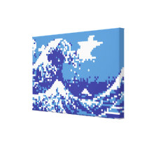 Pixel Tsunami Blue 8 Bit Pixel Art