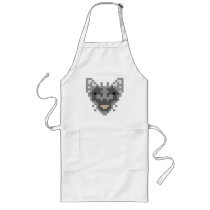 Pixel Wolf aprons
