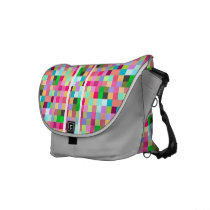 Pixelate Gray Messenger Bag
