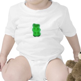 Pixelated Green Gummy Bear Baby Bodysuits