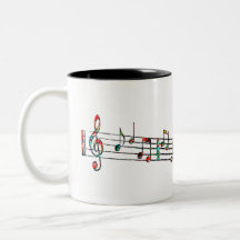 Pixelated music string mugs