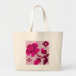 Pixelated, Pink and Red Canvas Bags