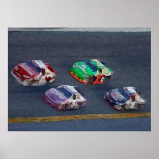 Pixelated Stock Cars print