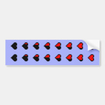 Pixeled Hearts Bumper Sticker