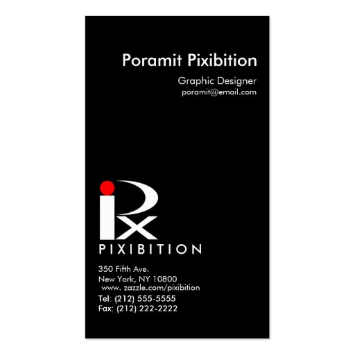 Pixibition Vertical Business Card Template4 (front side)