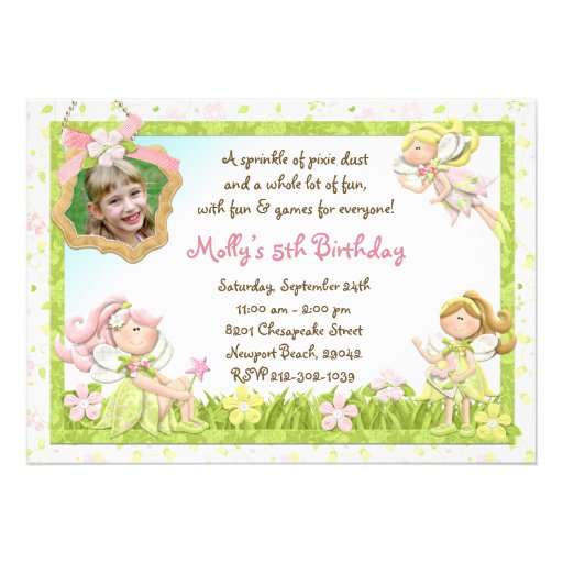 Pixie Fairy Birthday Party Invitation