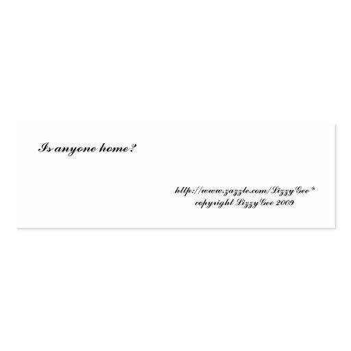 Pixie House Bookmark Business Card Template (back side)