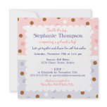 Pixie Polka Dot Twins Baby Shower Invitation