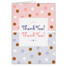Pixie Polka Dots Twin Thank You Notecard