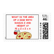 PIZZA and math Postage Stamps