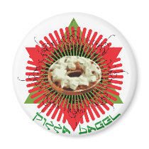 Pizza Bagel : Jewish Italian Fridge Magnet