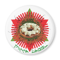Pizza Bagel : Jewish Italian magnets by CityRoyalty Pizza Bagel : Jewish Italian magnets