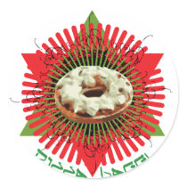 Pizza Bagel : Jewish Italian Round Sticker