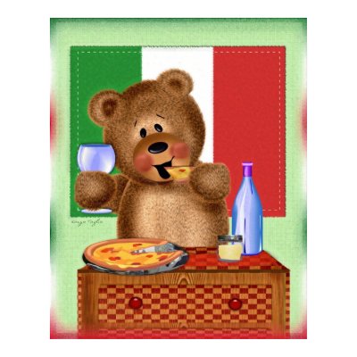 Pizza Bear Print by nextstopitaly