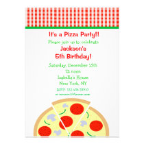 Pizza Birthday Party Invitations invitations