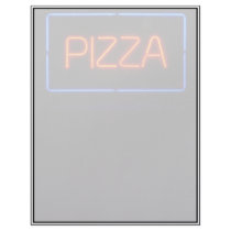 PIZZA Blue & Red Neon Sign Customized Letterhead
