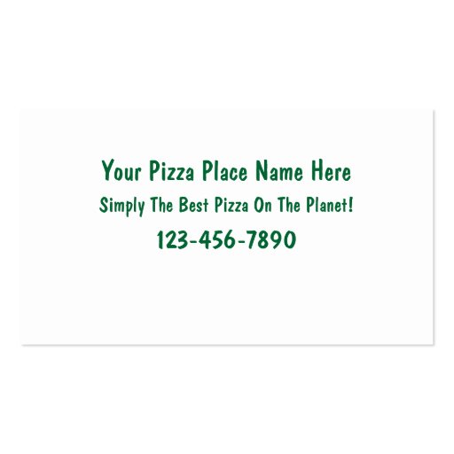 Pizza Business Cards (back side)