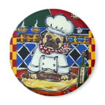 Pizza Chef Pug Refrigerator Magnets