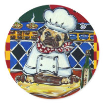 Pizza Chef Pug stickers