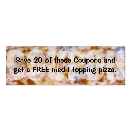 Pizza Coupon - Ready to customize Business Cards (back side)