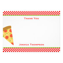 Pizza Flat Note Card Custom Invitations
