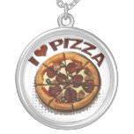 Pizza Love Silver Necklace