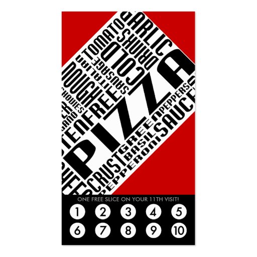 pizza loyalty (wordWEBs) Business Card (front side)